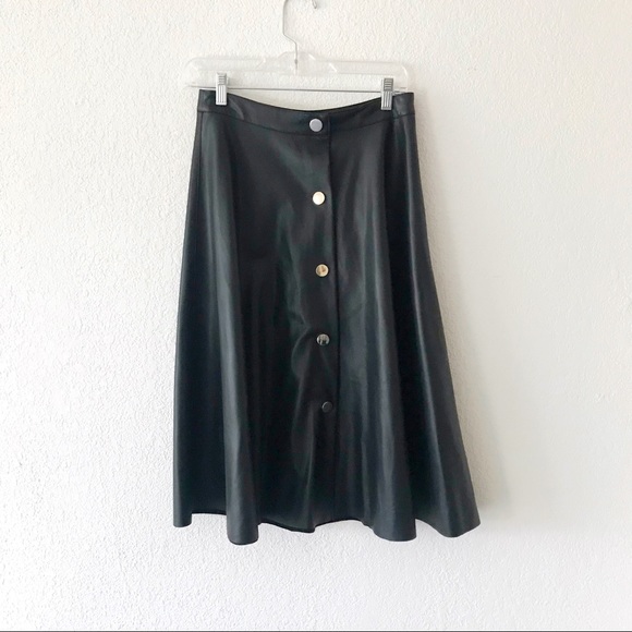 Zara Faux Leather a-line skirt - Picture 2 of 4